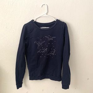 Modcloth Dinosaur Constellation Sweatshirt XSmall Navy